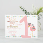 Wild One, Arrows, Dream Catcher Flamingo Birthday Kaart (Staand voorkant)