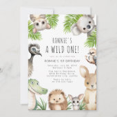 Wild One! Australisch dier 1e verjaardagsfeestje Kaart (Voorkant)