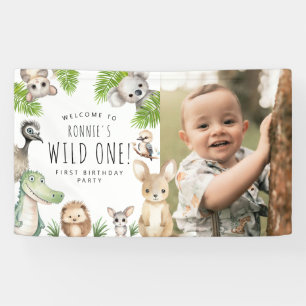 Wild One! Australisch Dieren Verjaardagsfeestje Spandoek
