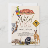 Wild One Australische dieren 1e verjaardag Kaart (Voorkant)