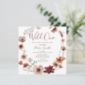 Wild One Autumn Boho Wildblobloemen Birthday Party Kaart (Staand voorkant)