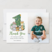 Wild One Baby 1st Birthday Oerwoud Safari Bedankkaart (Voorkant)