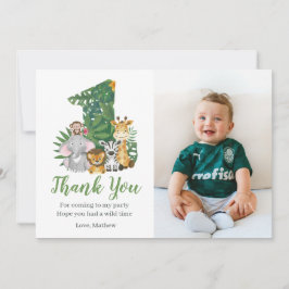 Wild One Baby 1st Birthday Oerwoud Safari Bedankkaart