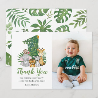 Wild One Baby 1st Birthday Oerwoud Safari Bedankkaart