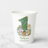 Wild One Baby 1st Birthday Oerwoud Safari Papieren Bekers (Achterkant)