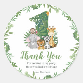 Wild One Baby 1st Birthday Oerwoud Safari Ronde Sticker