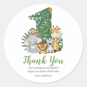 Wild One Baby 1st Birthday Oerwoud Safari Ronde Sticker