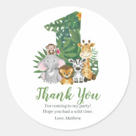 Wild One Baby 1st Birthday Oerwoud Safari Ronde Sticker