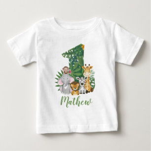Wild One Baby 1st Birthday Oerwoud Safari T-shirt