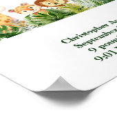 Wild One Baby Animals Oerwoud Safari Birth Stats Poster (Hoek)