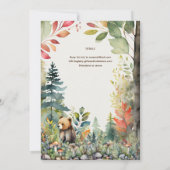 Wild One Baby Beer Woodland Animals Rustiek Kaart (Achterkant)