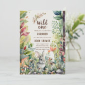 Wild One Baby Bunny Woodland Dieren Rustiek Kaart (Staand voorkant)