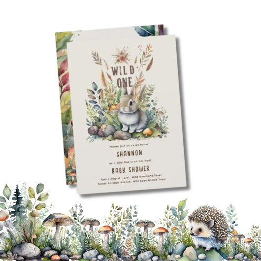 Wild One Baby Bunny Woodland Dieren Rustiek Kaart