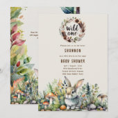 Wild One Baby Bunny Woodland Dieren Rustiek Kaart (Voorkant / Achterkant)