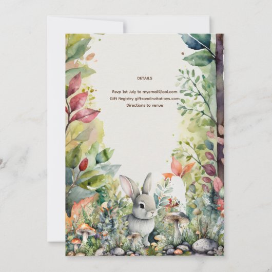 Wild One Baby Bunny Woodland Dieren Rustiek Kaart (Achterkant)