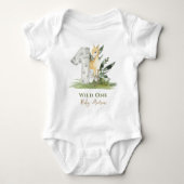Wild One Baby Deer Forest thema 1e verjaardag Romper (Voorkant)