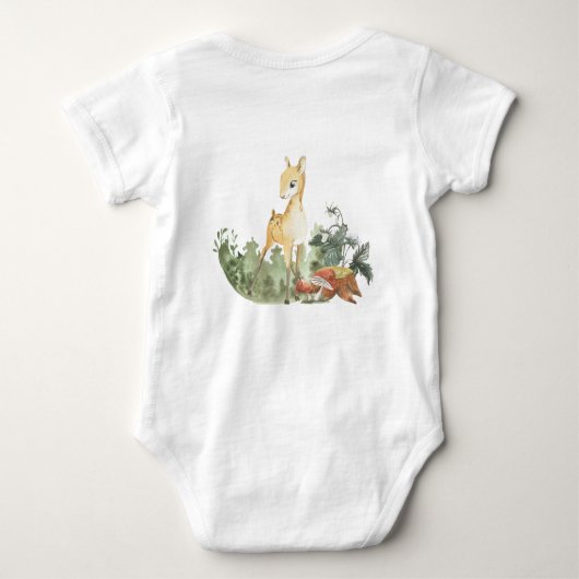Wild One Baby Deer Forest thema 1e verjaardag Romper (Achterkant)