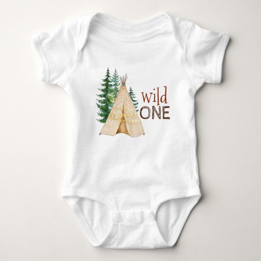 Wild One Baby Eerste Verjaardag Shirten Romper (Voorkant)