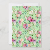 Wild One - Baby Elephant and Flowers 1st Birthday Kaart (Achterkant)