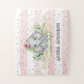 Wild One - Baby Elephant and Flowers 1st Birthday Legpuzzel (Verticaal)