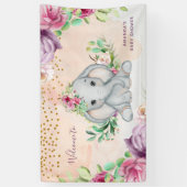 Wild One - Baby Elephant and Flowers Banner (Verticaal)