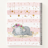 Wild One - Baby Elephant and Flowers Notitieboek (Achterkant)