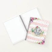 Wild One - Baby Elephant and Flowers Notitieboek (Binnen)