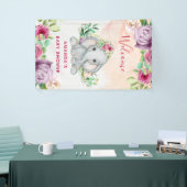 Wild One - Baby Elephant and Flowers Spandoek (Beurs)