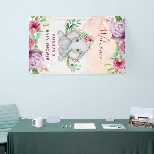 Wild One - Baby Elephant and Flowers Spandoek (Beurs)
