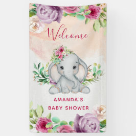 Wild One - Baby Elephant and Flowers Spandoek