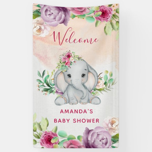 Wild One - Baby Elephant and Flowers Spandoek (Verticaal)