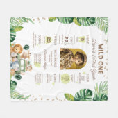 Wild One Baby First Year Milestone Sign  Fleece Deken (Voorkant (Horizontaal))