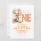 Wild One Baby Fox 1e Verjaardag Kaart (Voorkant)