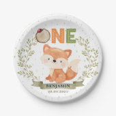 Wild One Baby Fox 1st Birthday Paper Bord (Voorkant)