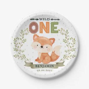 Wild One Baby Fox 1st Birthday Paper Bord
