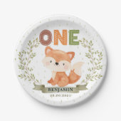 Wild One Baby Fox 1st Birthday Paper Bord (Voorkant)