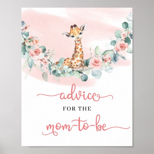 Wild One Baby Giraffe Advies voor de aanstaande mo Poster (Voorkant)
