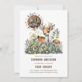 Wild One Baby Herten Bos Dieren Rustiek Kaart (Voorkant)