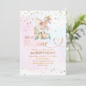 Wild One Baby Meisje 1e Verjaardag Kaart (Staand voorkant)