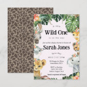 Wild One Baby Meisje Baby shower Kaart (Voorkant / Achterkant)