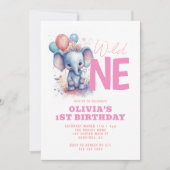 Wild One Baby Olifant 1e Verjaardag Kaart (Voorkant)