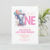 Wild One Baby Olifant 1e Verjaardag Kaart (Staand voorkant)