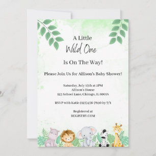 Wild One Baby shower Invitation Kaart