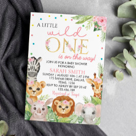 Wild One Baby shower Invitation Kaart
