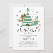 Wild One Baby shower Invitation Kaart (Voorkant)