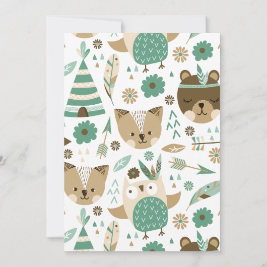 Wild One Baby shower Invitation Kaart (Achterkant)