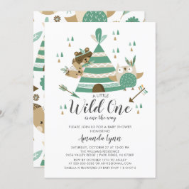 Wild One Baby shower Invitation Kaart