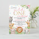 Wild One Baby shower Invitation Kaart (Staand voorkant)