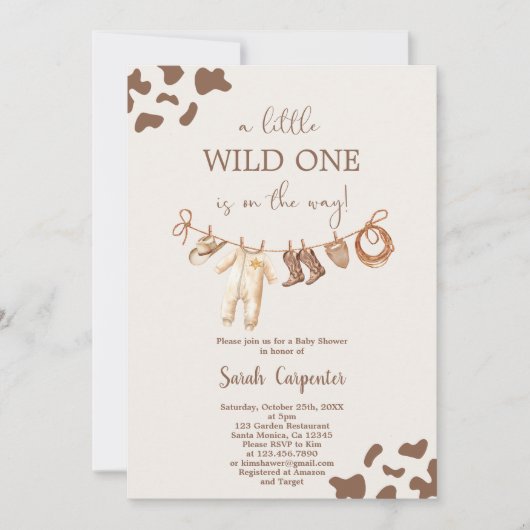 Wild One Baby Shower Jongen Kaart (Voorkant)