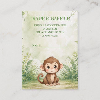 Wild One Baby Shower Luier Raffle Informatiekaartje